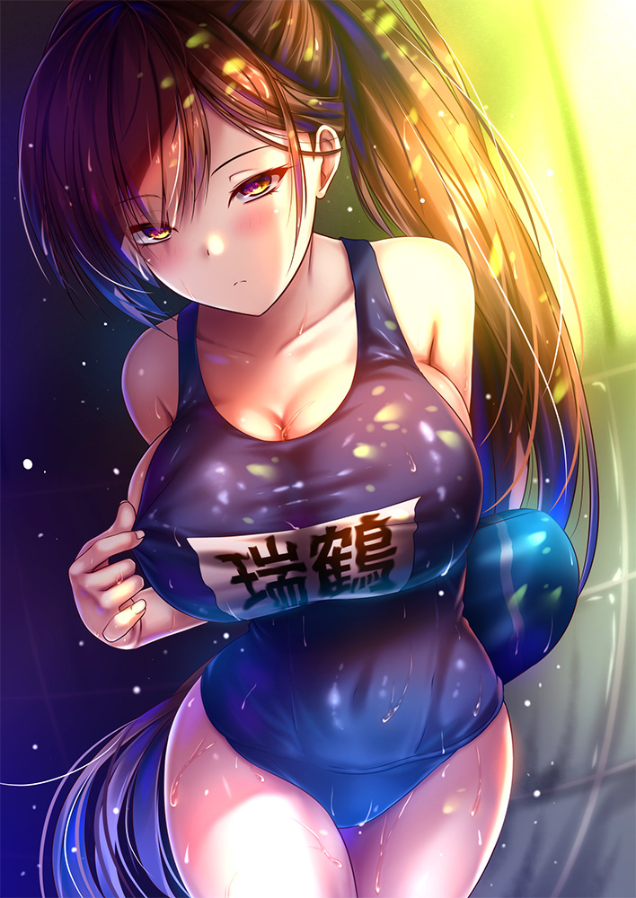 This is a pixiv picture whose title is スク水瑞鶴.