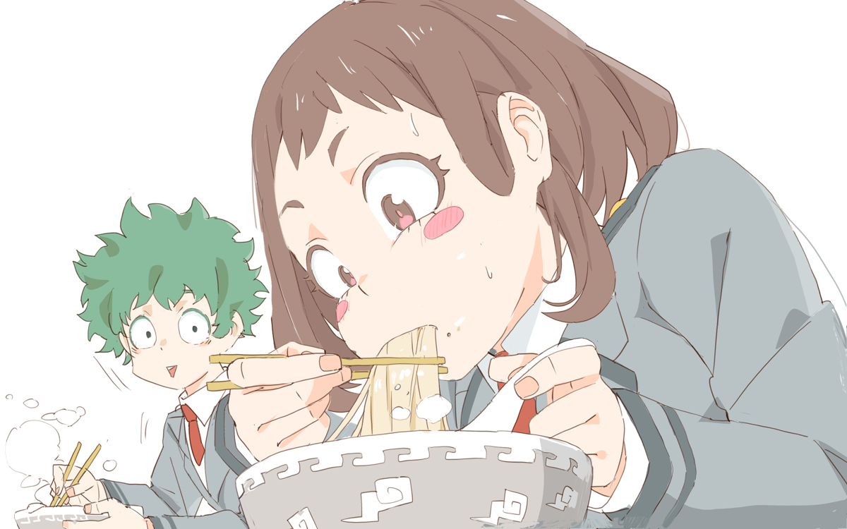 This is a pixiv picture whose title is 深夜ラーメン.