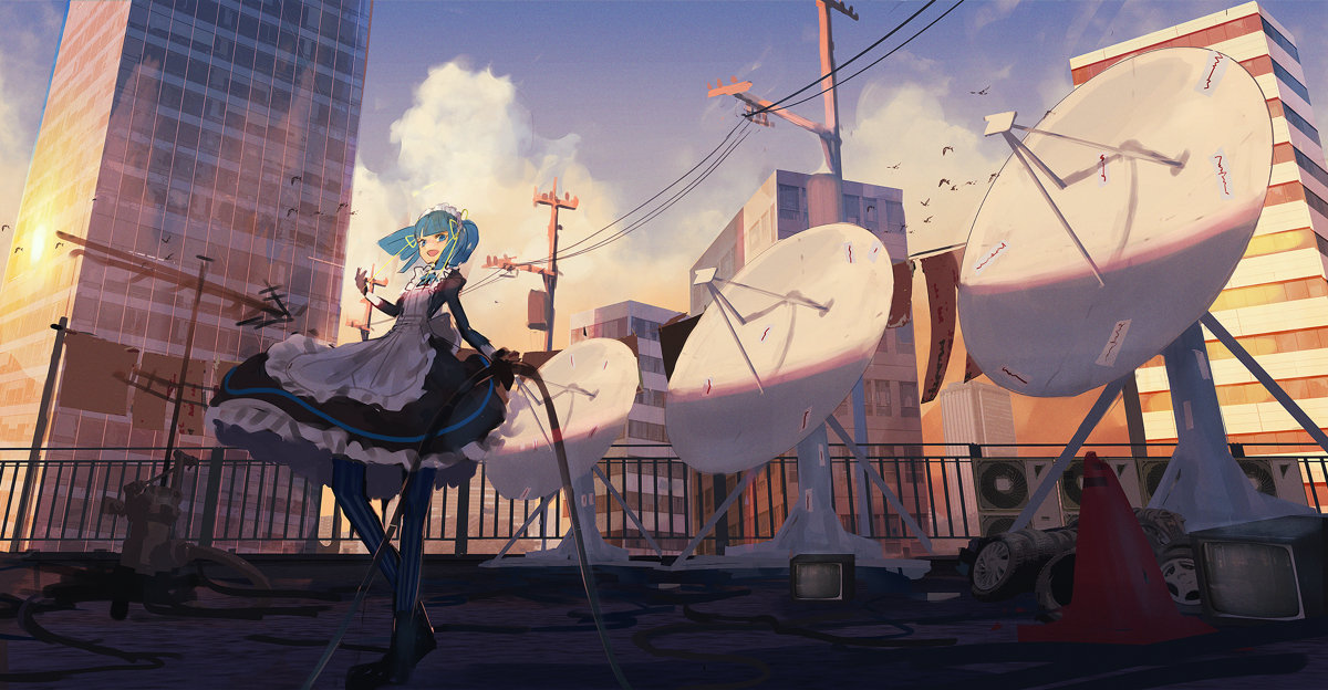 This is a pixiv picture whose title is 電波収集.