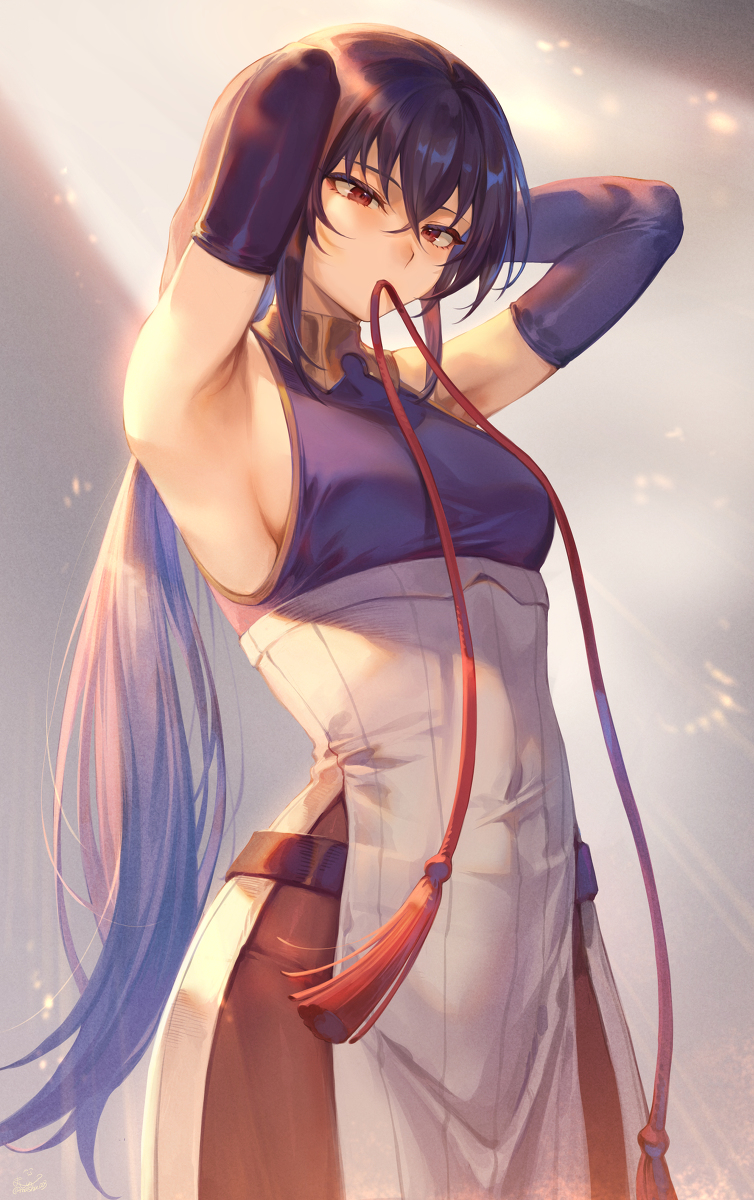 This is a pixiv picture whose title is 髪結い.
