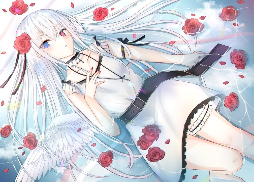 This is a pixiv picture whose title is オッドアイ天使ちゃん.