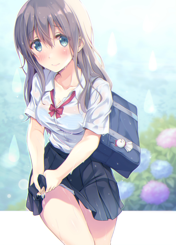 This is a pixiv picture whose title is 濡れ透けサマーガール.