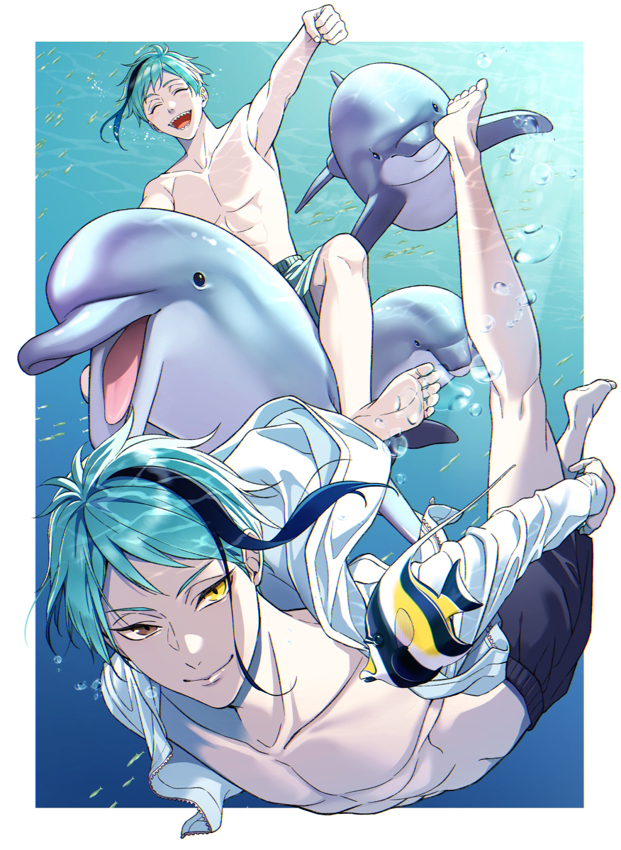 This is a pixiv picture whose title is 海の日！.