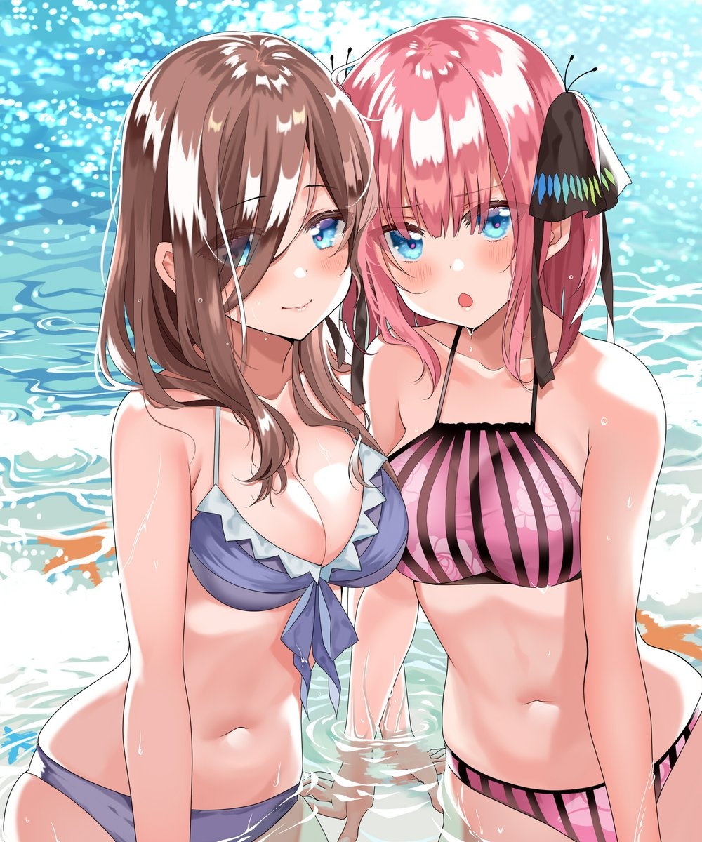 This is a pixiv picture whose title is にのみくと海水浴.