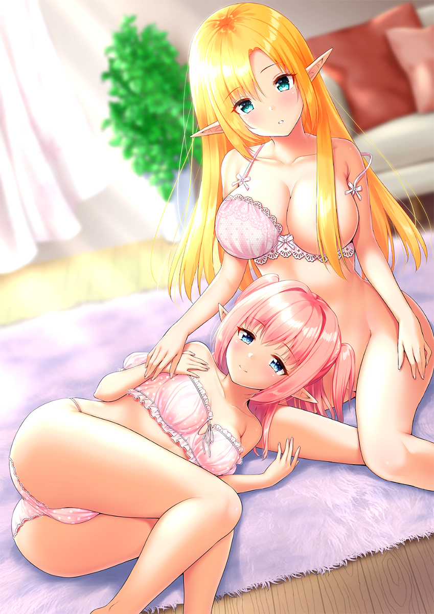 This is a pixiv picture whose title is 姉妹のいけない関係.