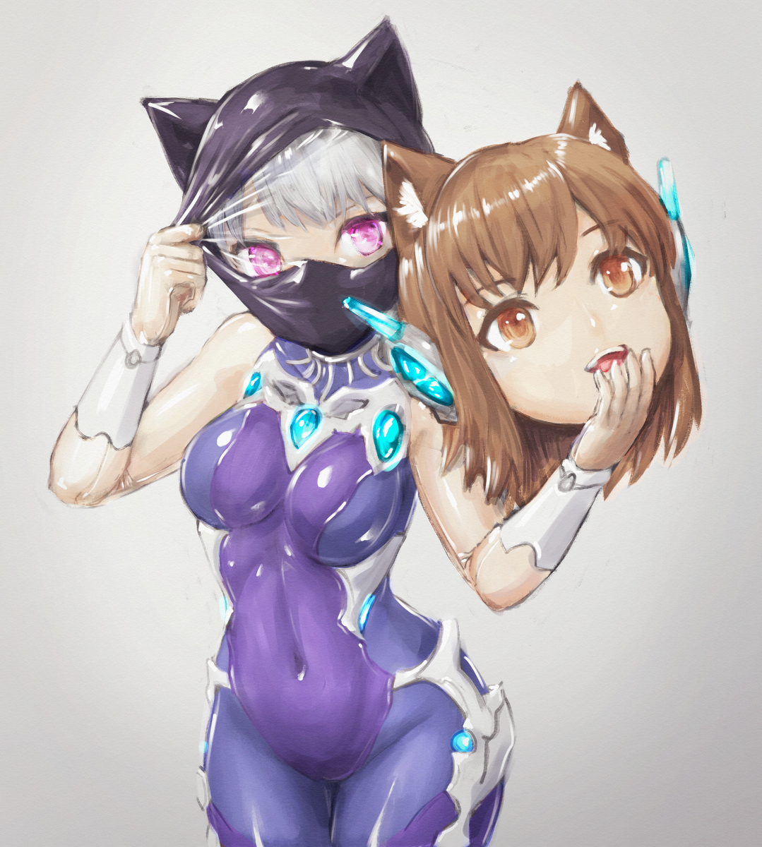 This is a pixiv picture whose title is 猫耳の中の人.