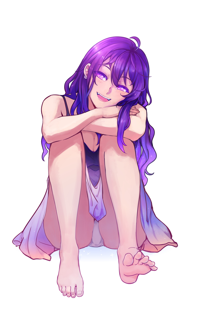 This is a pixiv picture whose title is 『Sanshio 三汐 — 裸足』.