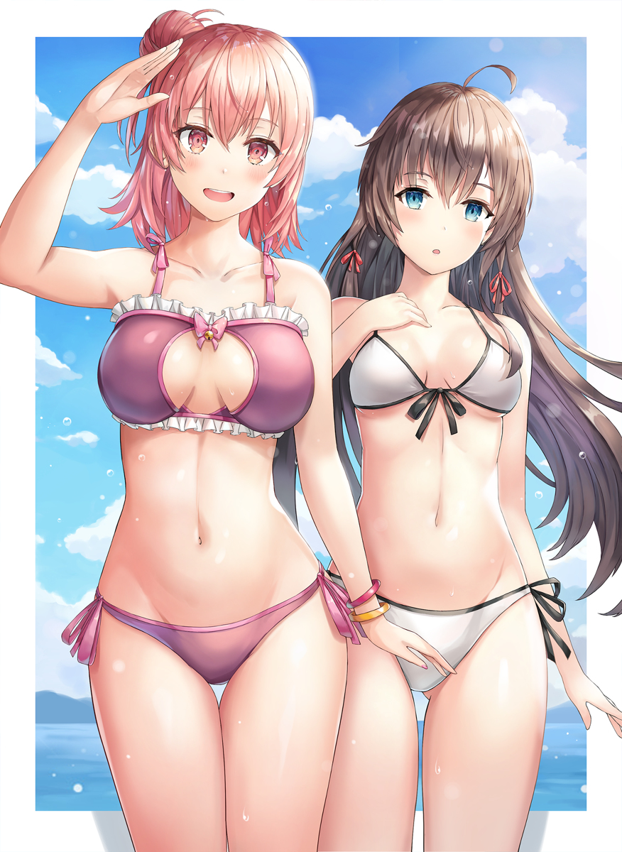 This is a pixiv picture whose title is 雪乃 結衣 水着.