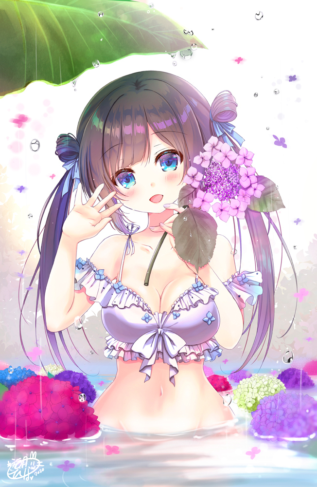 This is a pixiv picture whose title is もうすぐ梅雨が明けるね。【紫陽花と女の子】.