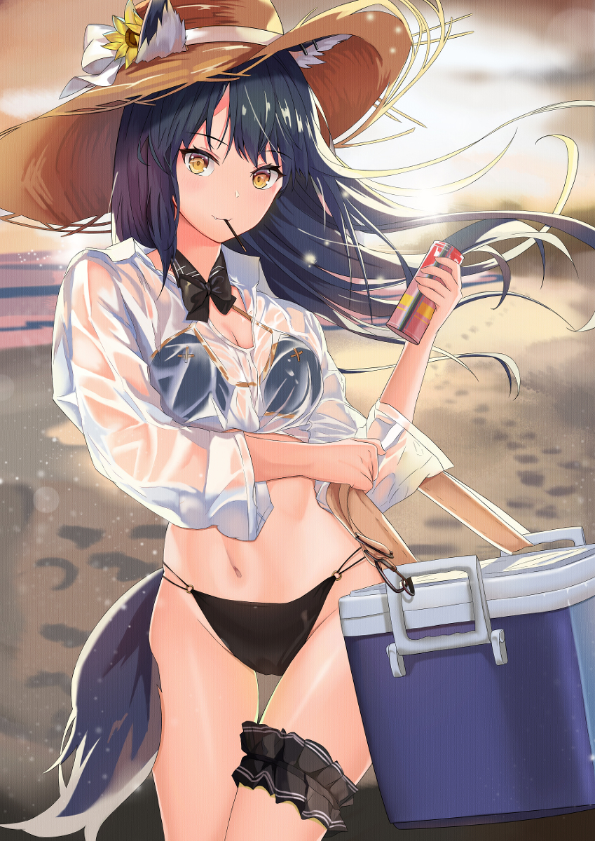 This is a pixiv picture whose title is 夏日泳装番外篇一德克萨斯.