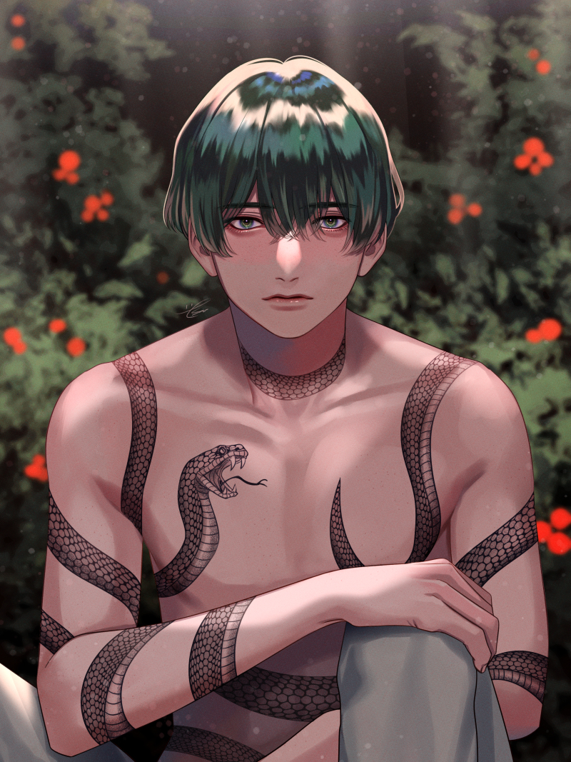 This is a pixiv picture whose title is 🐍.