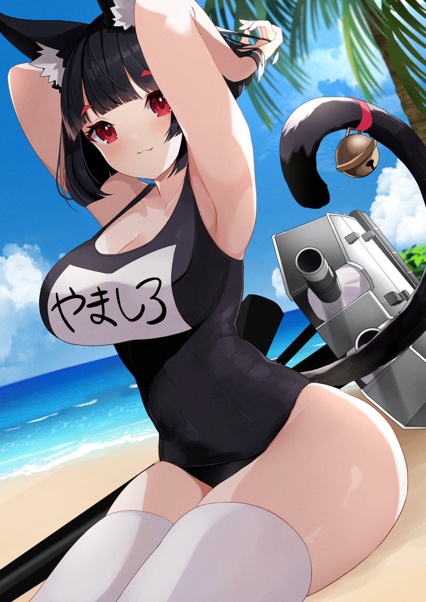 This is a pixiv picture whose title is 水着山城.