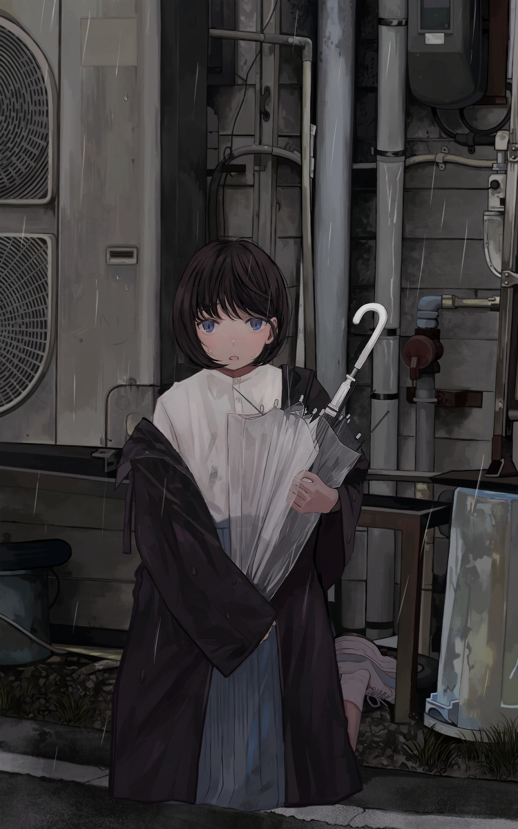 This is a pixiv picture whose title is 傘もさせずに.