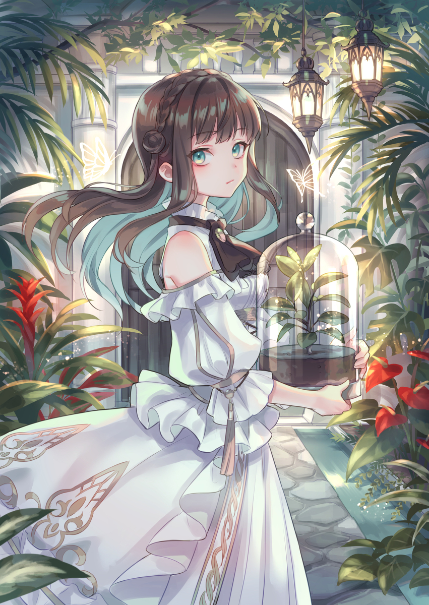 This is a pixiv picture whose title is 植物と白魔女.