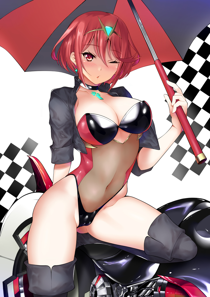 This is a pixiv picture whose title is レースクイーンコス２.