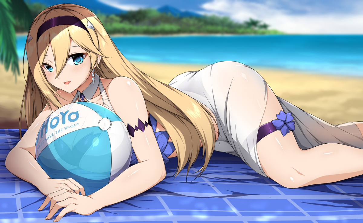 This is a pixiv picture whose title is Beach date with Durandal.