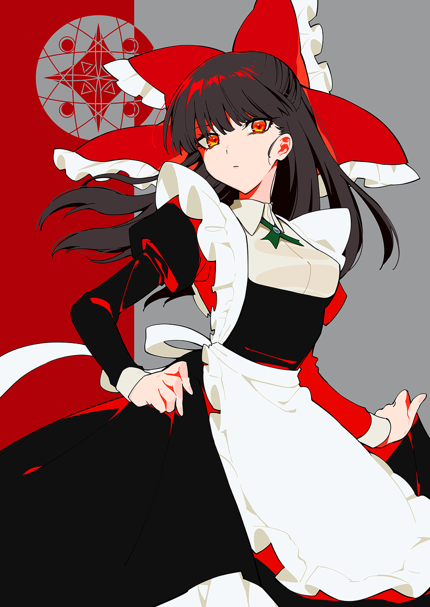 This is a pixiv picture whose title is メイド霊夢.