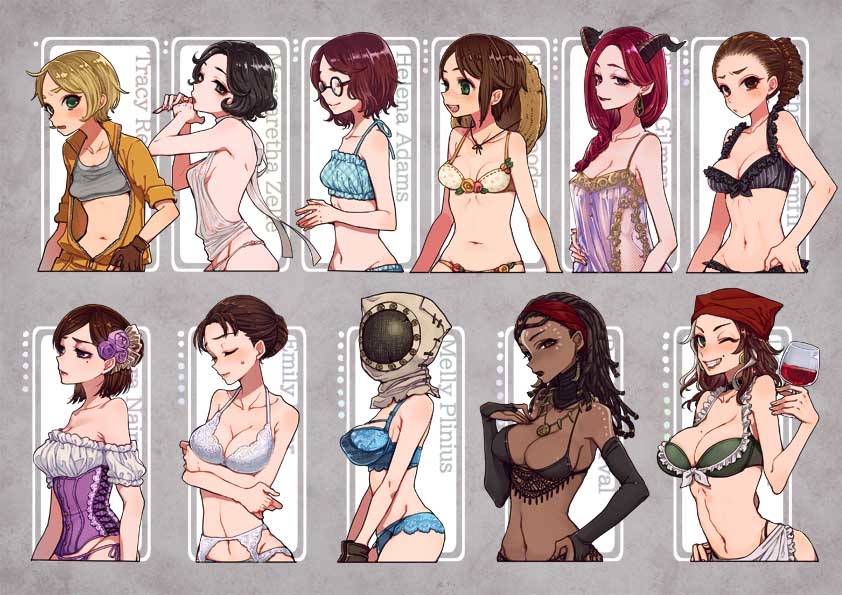 This is a pixiv picture whose title is 第五人格サバイバーおっぱいくらべ.