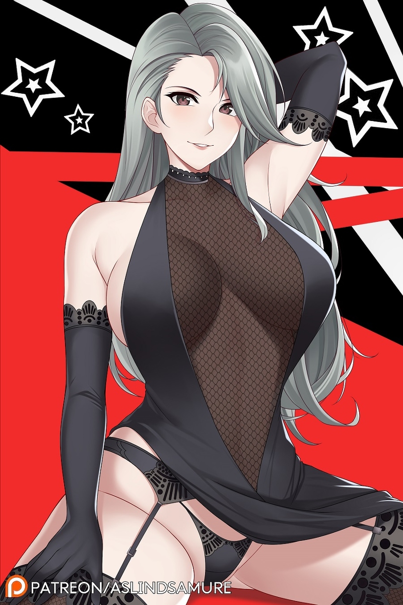 This is a pixiv picture whose title is Sae Niijima (P5) - Commission.