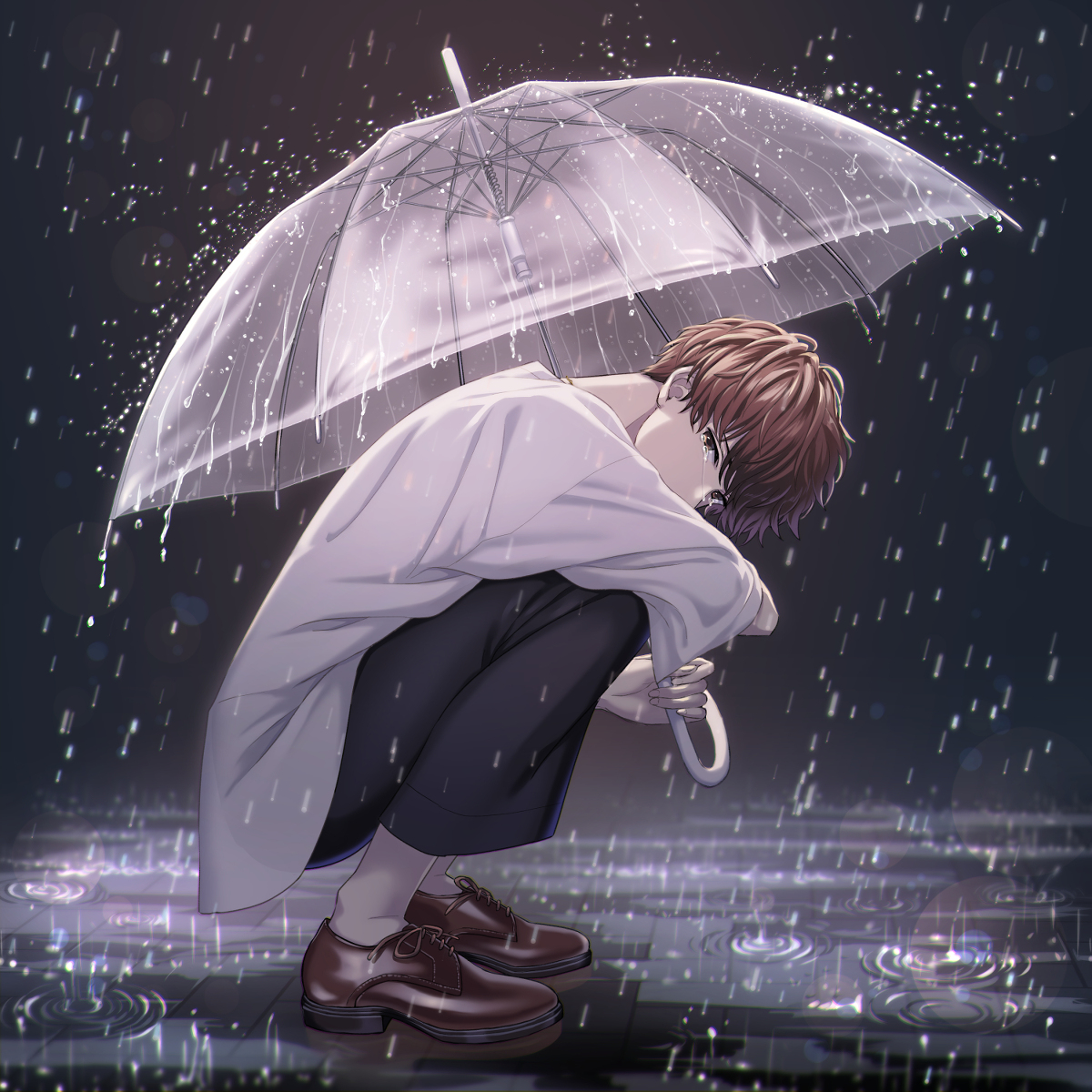 This is a pixiv picture whose title is 涙雨.