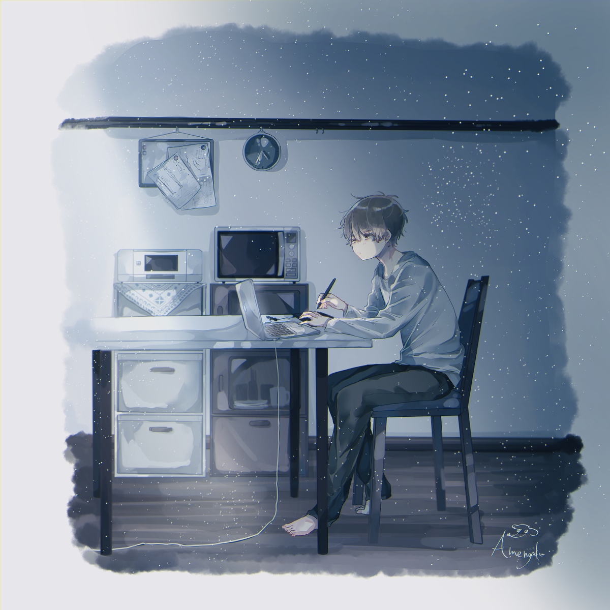 This is a pixiv picture whose title is 夢中.