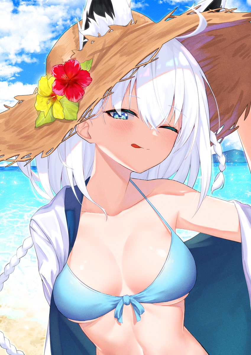This is a pixiv picture whose title is 夏のフブキさん！.