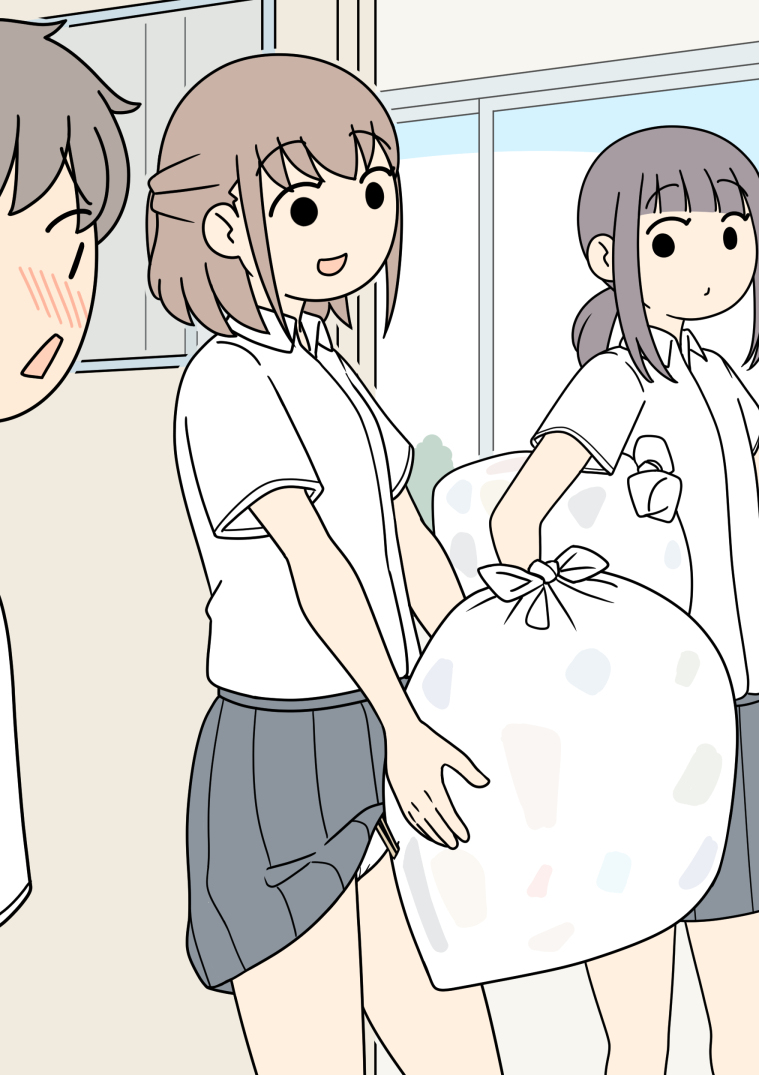 This is a pixiv picture whose title is 「ゴミ捨てに行ってきまーす」.