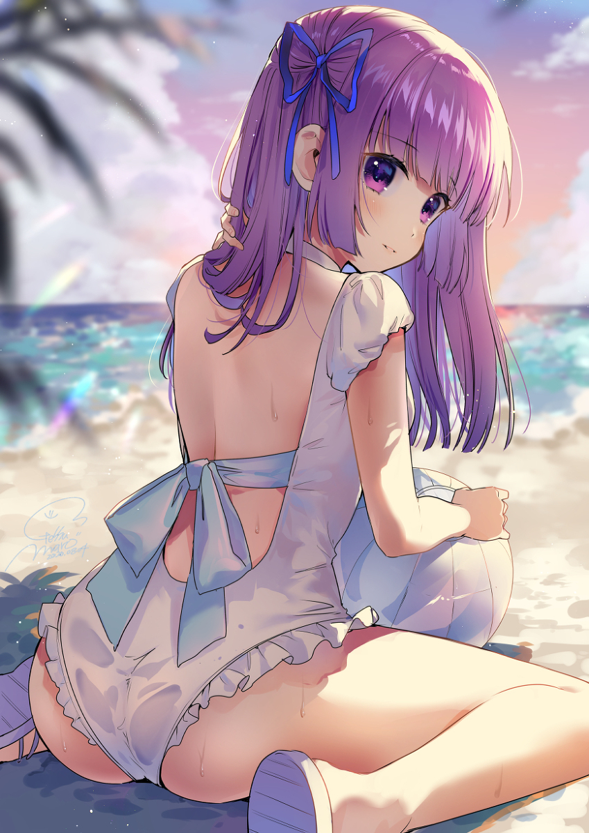 This is a pixiv picture whose title is 海辺のスミレ.