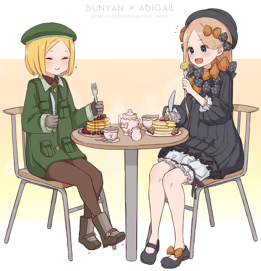 This is a pixiv picture whose title is 「蜂蜜色のパンケーキ同盟よ！」.