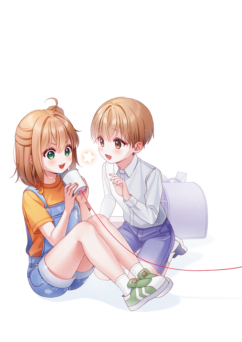 This is a pixiv picture whose title is 糸電話💕.