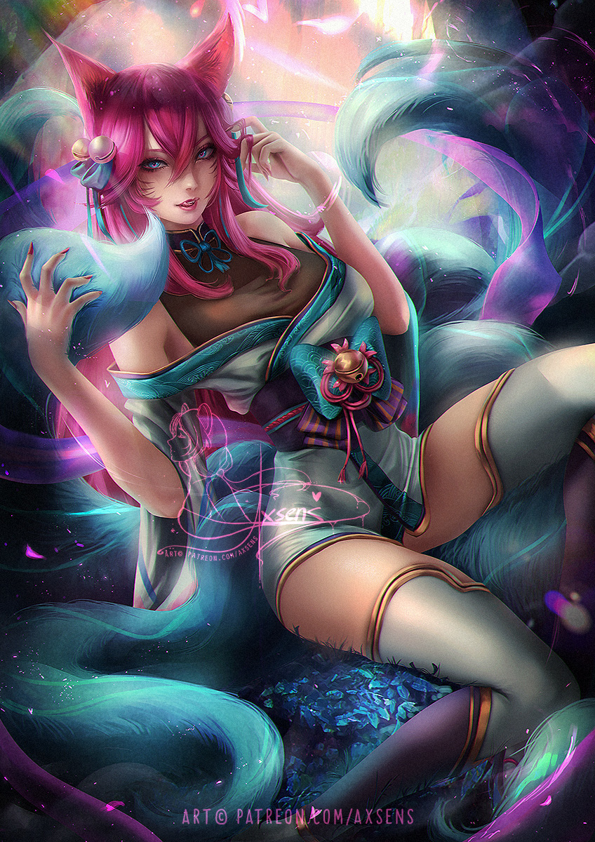 This is a pixiv picture whose title is Ahri Spirit Blossom.