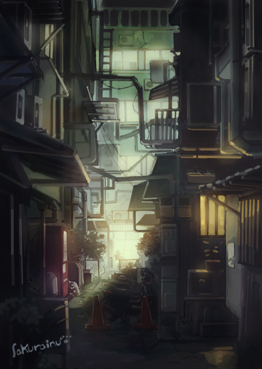 This is a pixiv picture whose title is Nostalgic Alley.