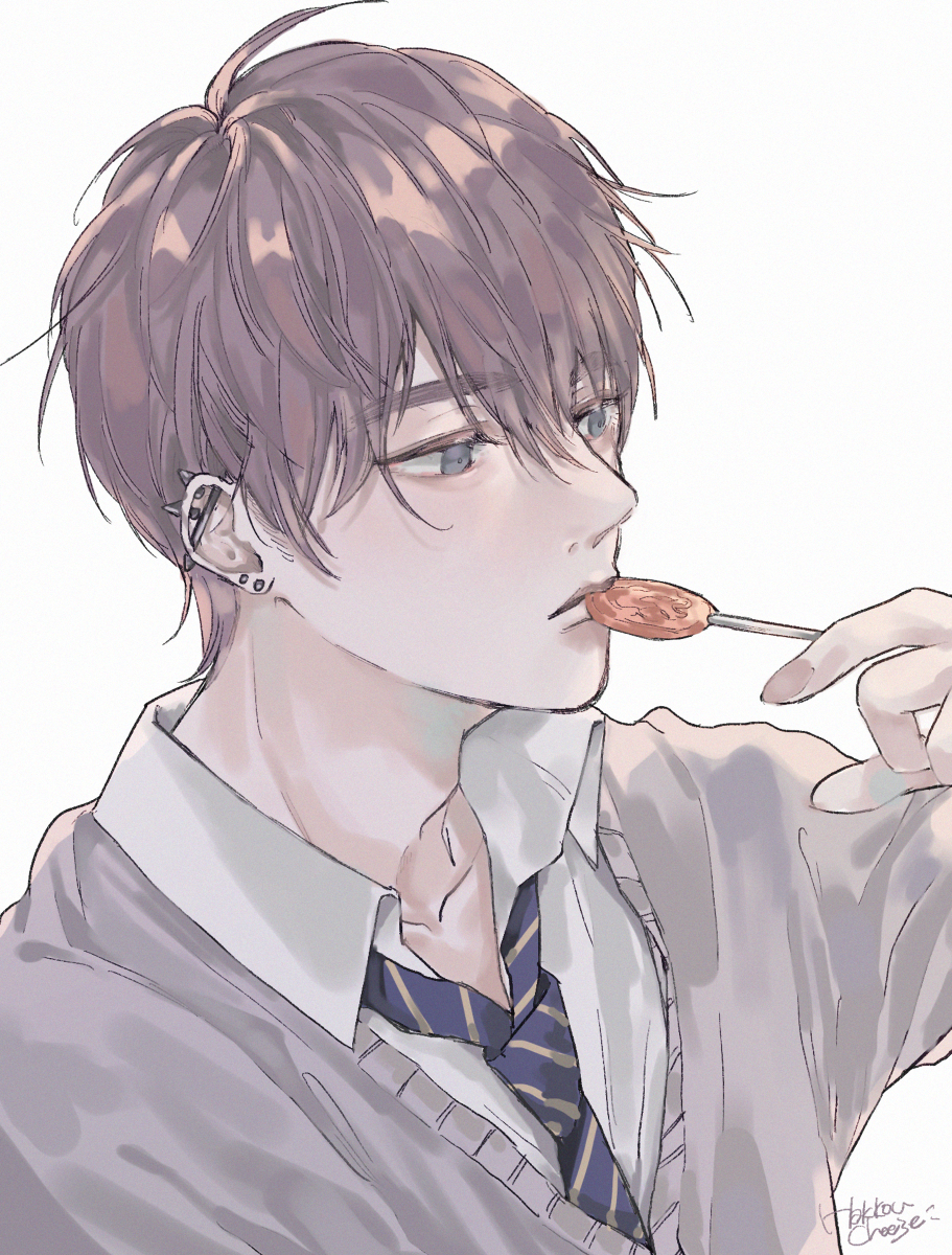 This is a pixiv picture whose title is 焼肉でもらった飴舐めるDK.