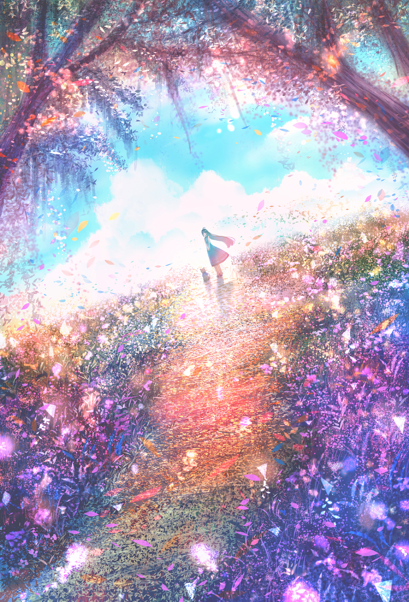 This is a pixiv picture whose title is 彩会の道.