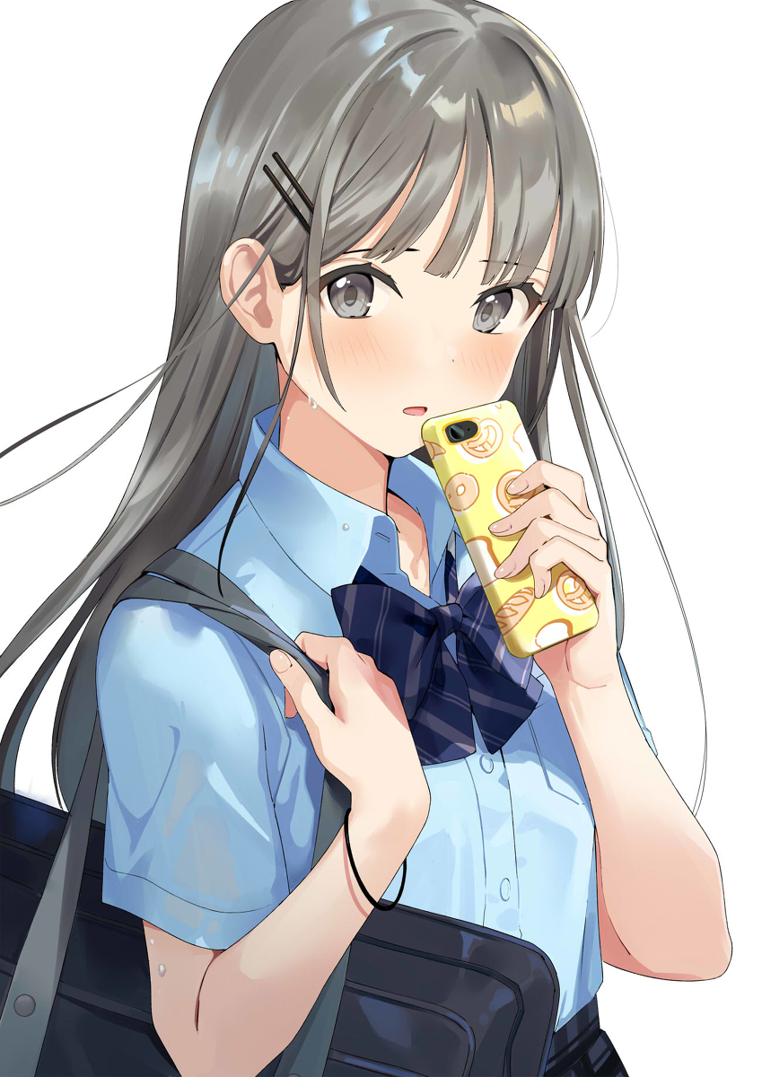This is a pixiv picture whose title is 「...連絡先...きいてもいいですか...?」.