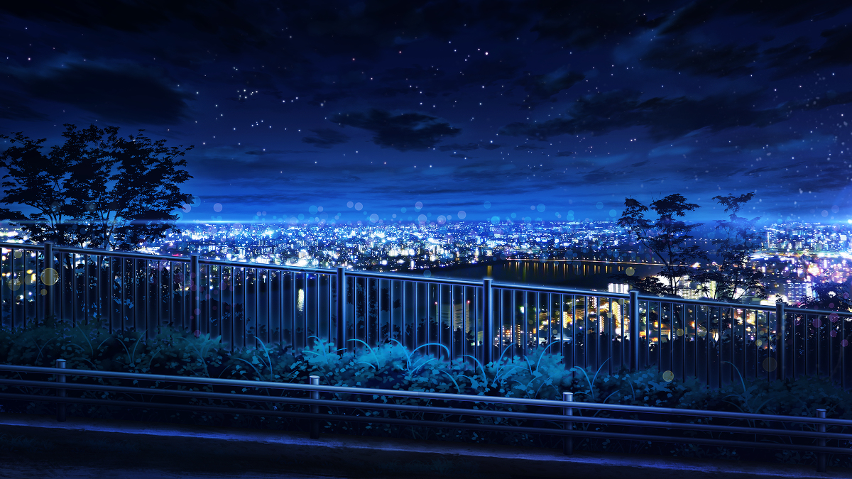 This is a pixiv picture whose title is 夜の坂道.