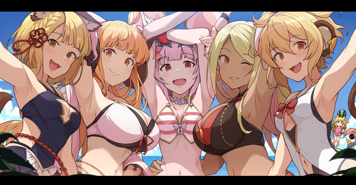 This is a pixiv picture whose title is 第2次水着神将観測隊レポート.
