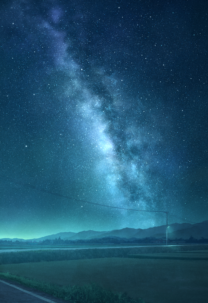 This is a pixiv picture whose title is 残夜.
