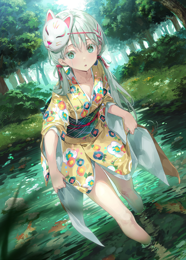 This is a pixiv picture whose title is 真夏の出会い.