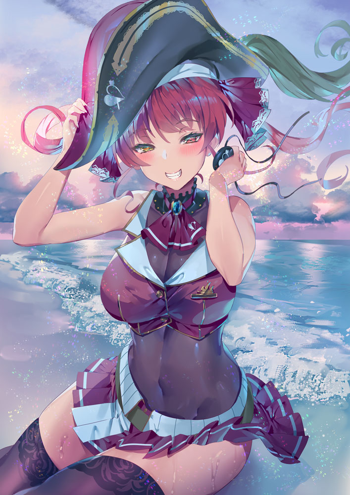 This is a pixiv picture whose title is 船長の海.