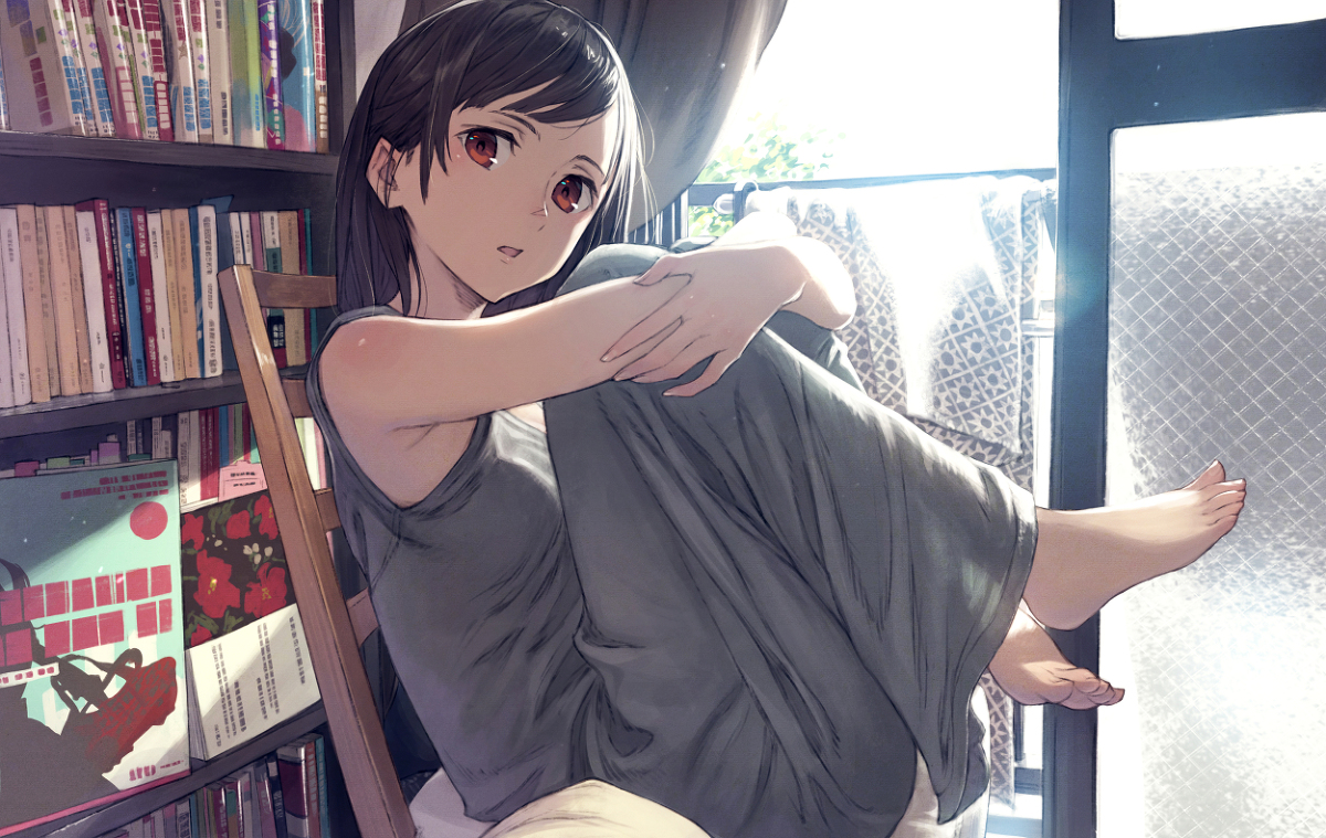 This is a pixiv picture whose title is 巣ごもりさんの日光浴タイム.