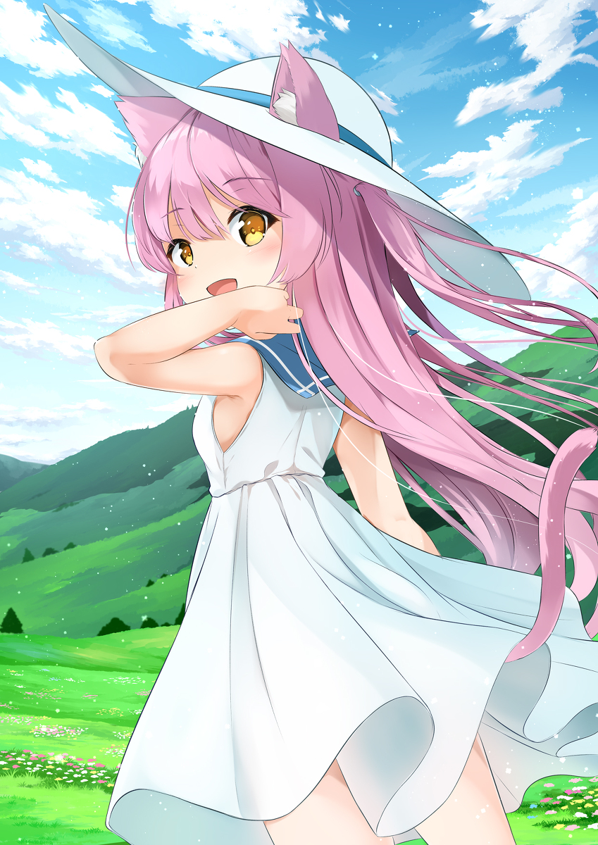 This is a pixiv picture whose title is ピンク髪にゃんにゃんロリ！.
