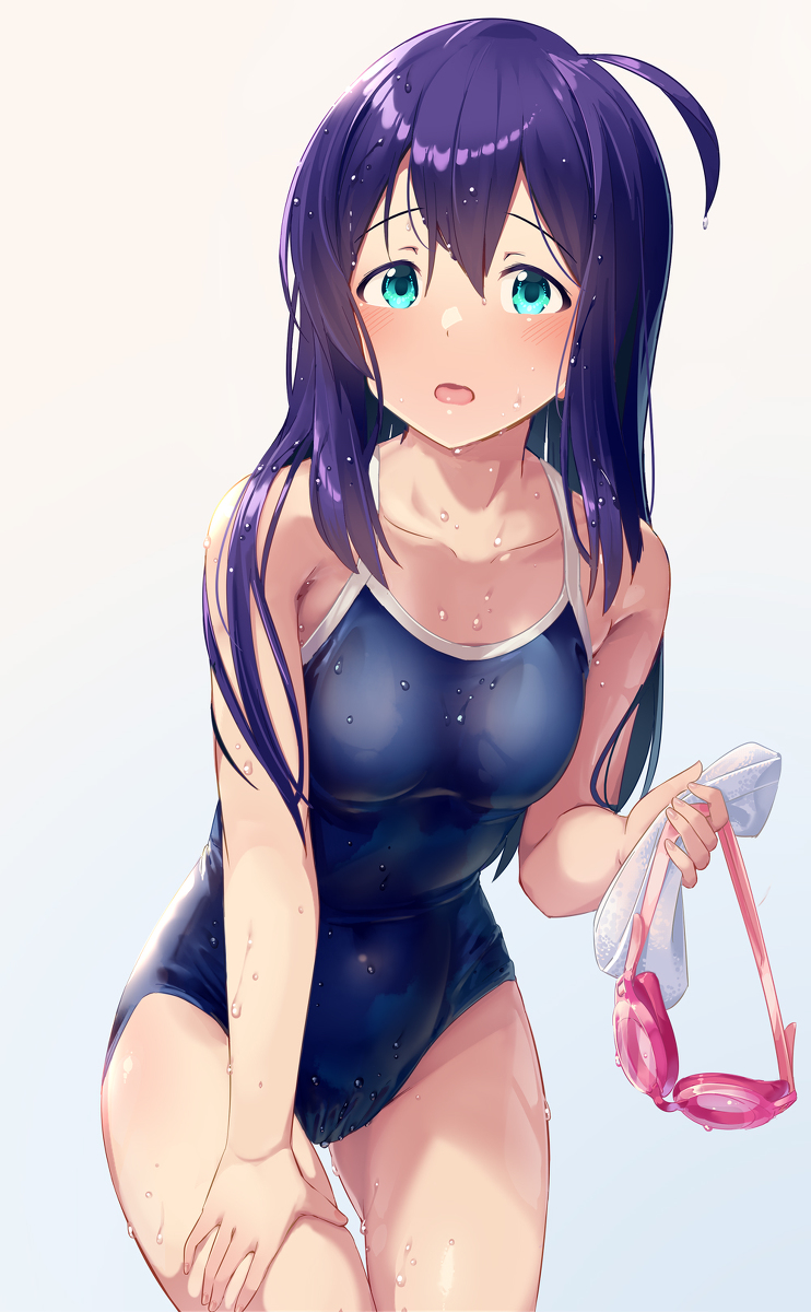 This is a pixiv picture whose title is スク水杏奈.