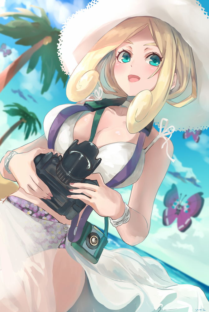 This is a pixiv picture whose title is 【シャッターチャンス！！】水着ビオラさん(*'ω'*).