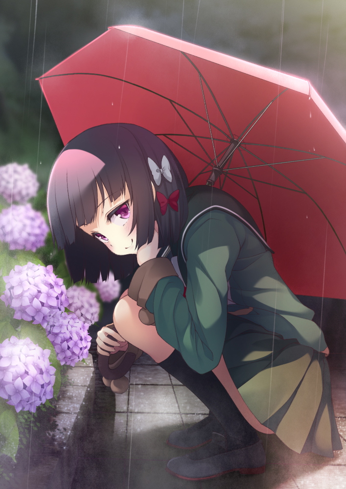 This is a pixiv picture whose title is 雨.