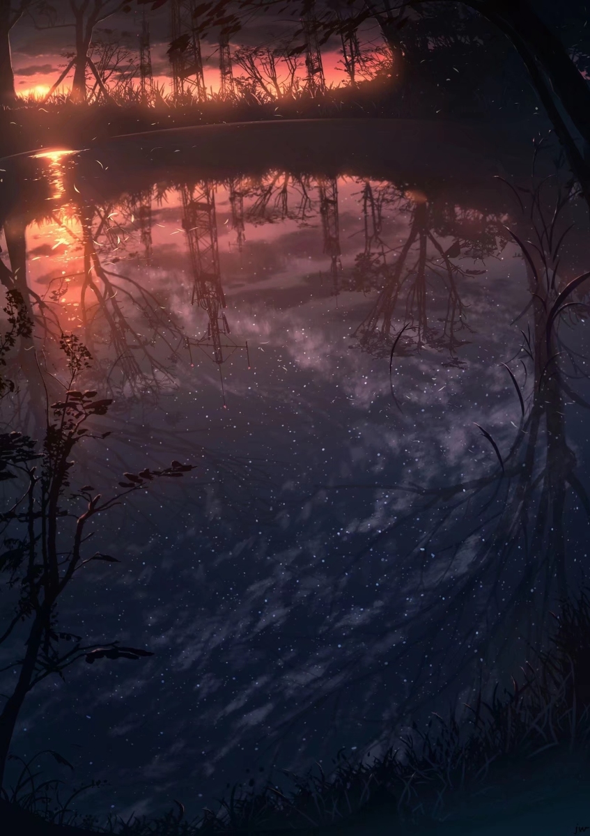 This is a pixiv picture whose title is 霞夜の火萤.