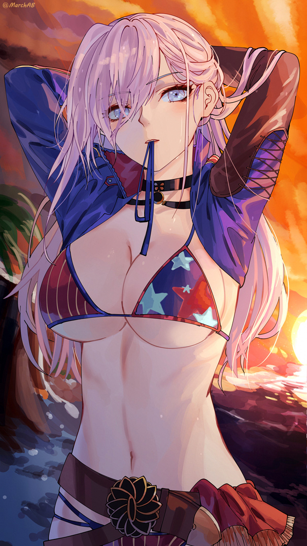 This is a pixiv picture whose title is 水着武蔵.
