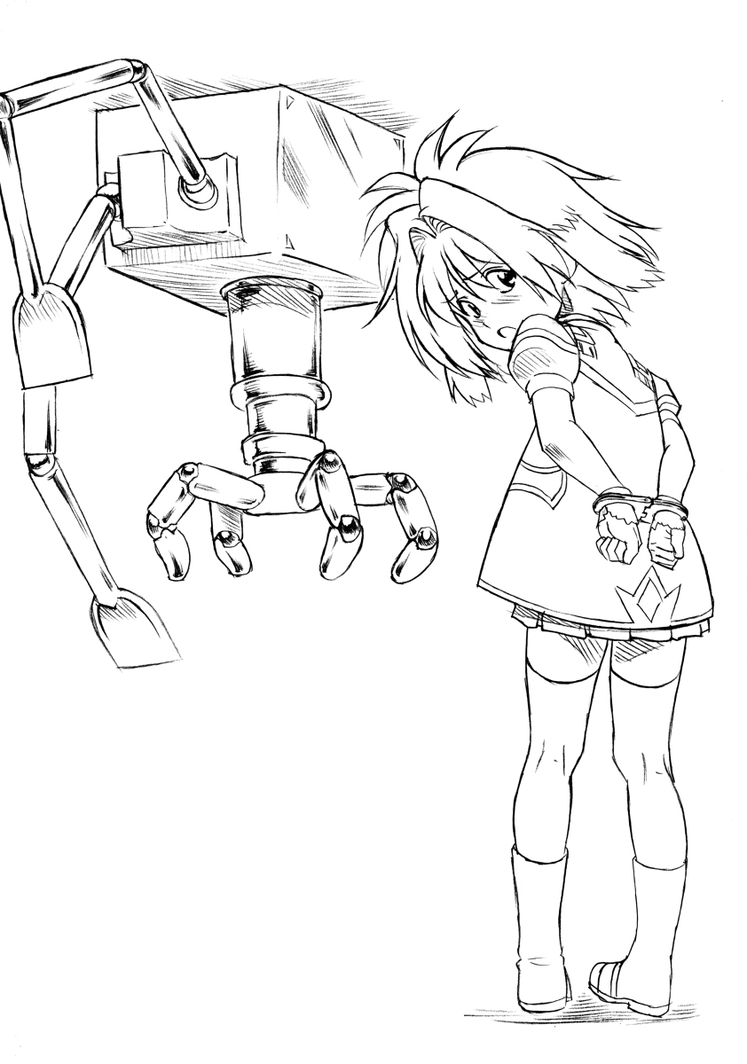 This is a pixiv picture whose title is ミント と スパンキング ロボット.