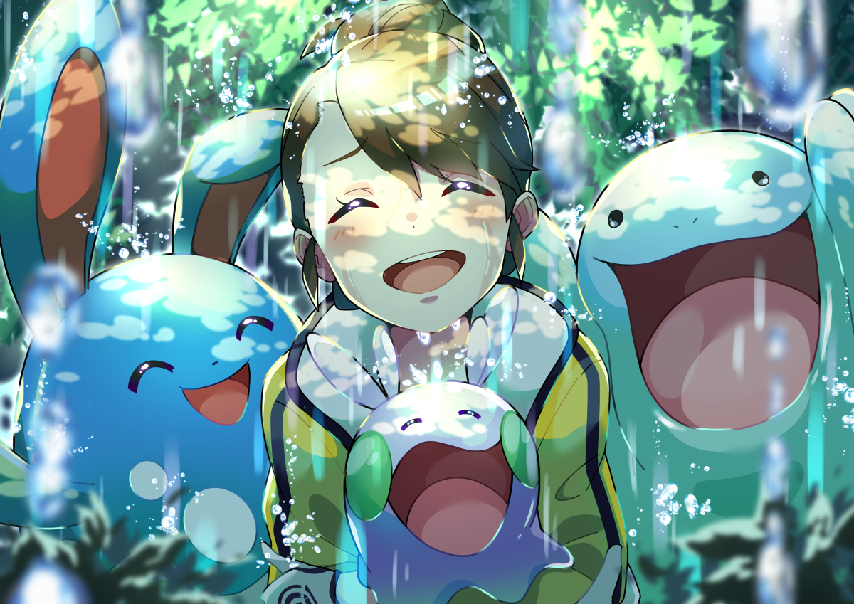 This is a pixiv picture whose title is 【夏を感じるポケモンイラスト】「雨」.