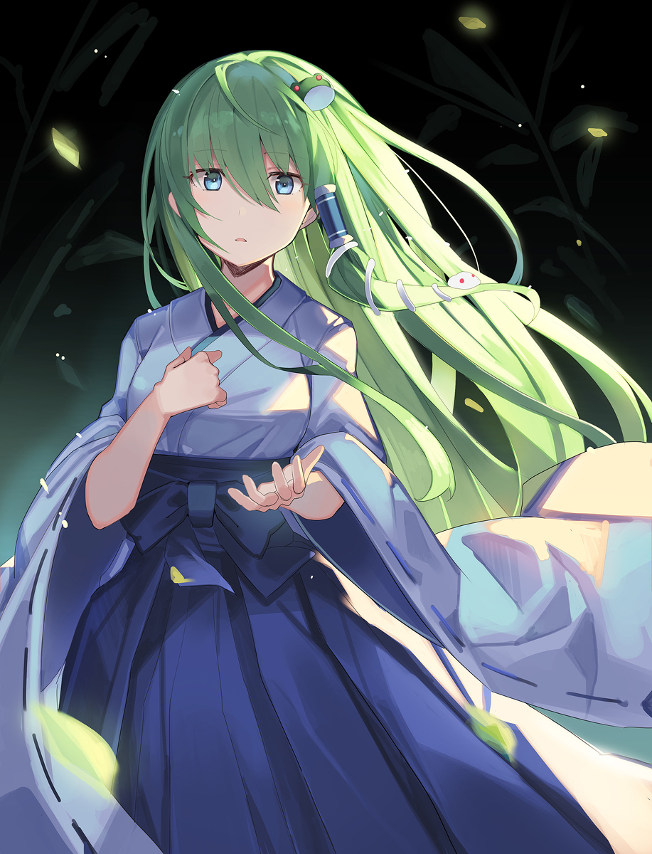 This is a pixiv picture whose title is 巫女早苗.